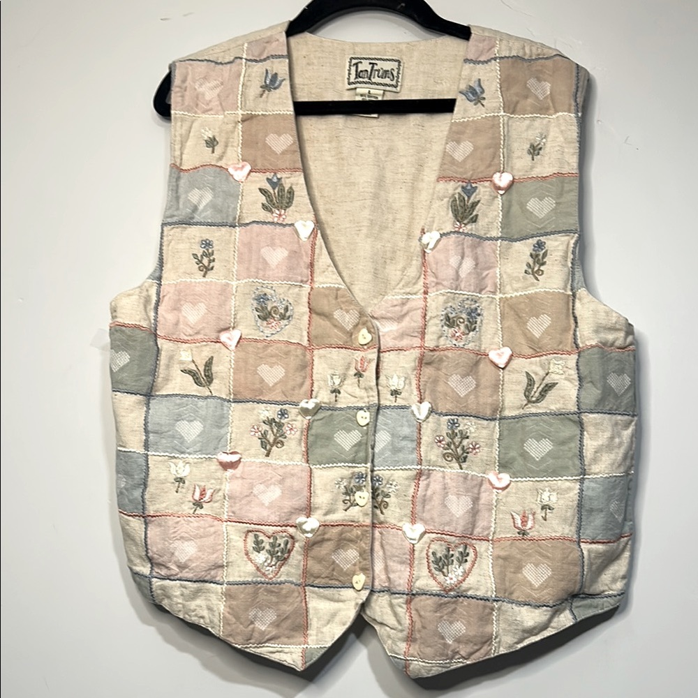 Vintage Tantrums 90s Woman’s Hearts Vest Size L